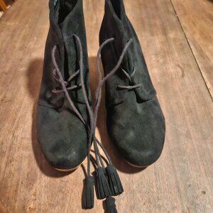 Suede Black Wedge Boots Dr. Scholls